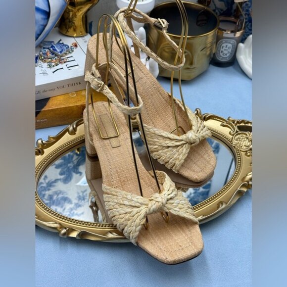 🆕 LOEFFLER RANDALL 🧿 NWOT Riya Braided Mignon Knot Mid-Heel Sandal, Sz 8 - Picture 8 of 16